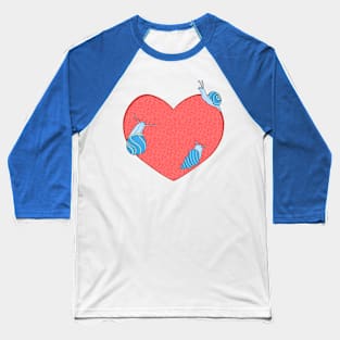 Heart Snails Baseball T-Shirt